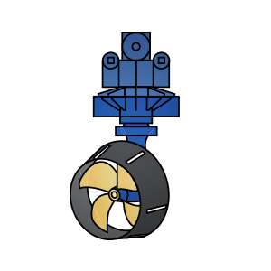 Mechanical rudder propellers